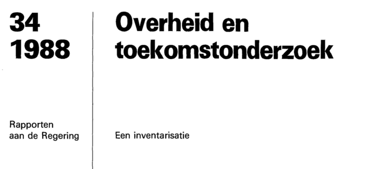 WRR (1988): Overheid en toekomstonderzoek – Een inventarisatie